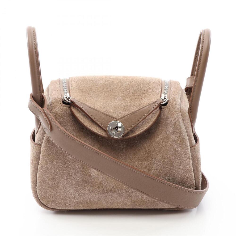 Hermes Lindy Mini Griscaille Shoulder Bag Handbag Leather Grizzly Veau Swift ...